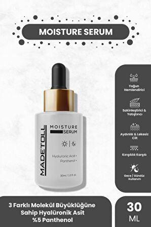 Madetoll Moisture Serum 30 ml Yoğun Nemlendirici ve Dolgunlaştırıcı 3x Hyalüronik Asit+Panthenol