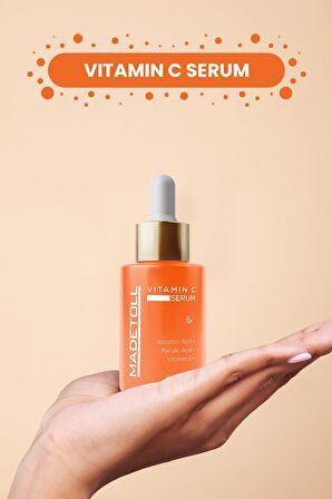 Madetoll Vitamin C Serum 30 ml Aydınlatıcı Ve Cilt Tonu Eşitleyici Ascorbic Acid Ferulic Acid E Vitamini