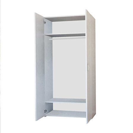 Modilayn MİDİLLİ 80x170x44 cm Gardrop 2 Kapaklı, Derin- Ölçü- Lükens Ayaklı