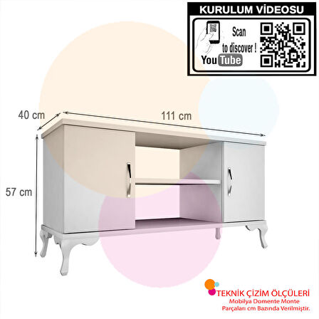 MENEKŞE Tv Sehpası, Modern- Dekoratif- Modern- Tv Ünitesi- Lükens Ayaklı