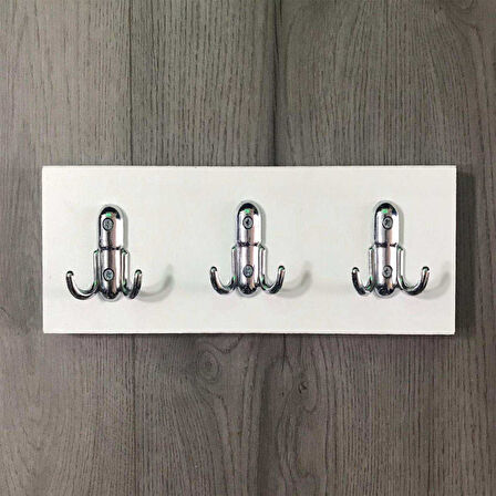 Modilayn Gardenya Ahşap Kapı Arkası Amerikan Askı 6'lı Duvar Askısı 10x30 cm