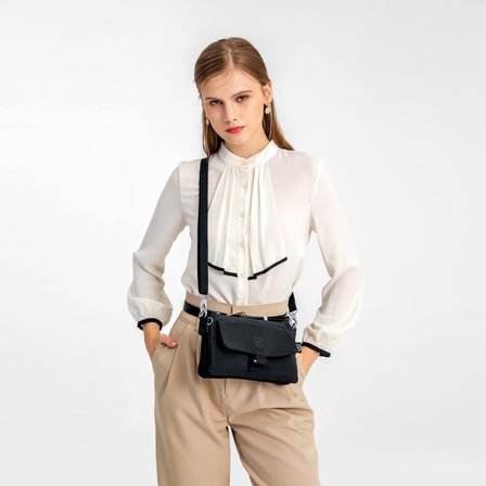 SMART BAGS SMBYB1147-0127 SİYAH/BEYAZ KADIN MİNİK ÇAPRAZ ÇANTA