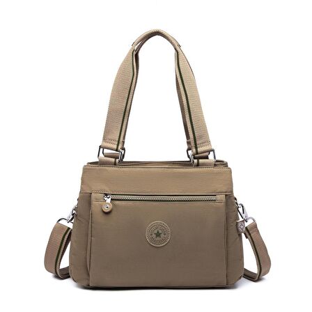 Smart Bags Kadın Omuz Çantası Krinkıl Kumaş 1125 A.Kahve