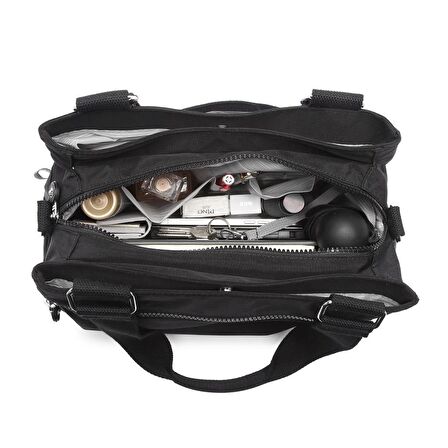 Smart Bags Kadın Omuz Çantası Krinkıl Kumaş 1125 A.Kahve