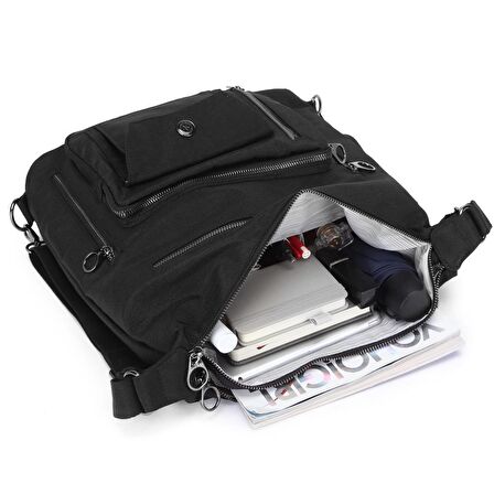 Nano Metalik Kumaş Kadın Sırt Çantası Smart Bags 1205 Siyah
