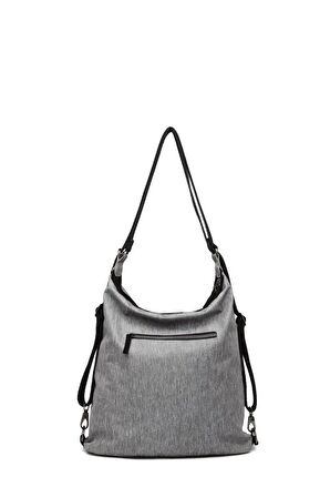 Smart Bags Kırçıllı Gri/Siyah Kadın Sırt Çantası SMB1205