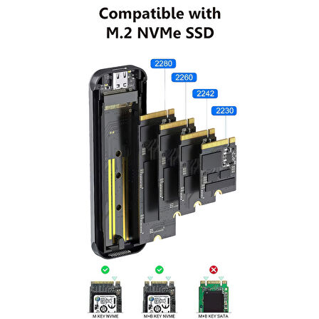 LegendBy USB-C 3.1 M.2 NVMe SSD Disk Muhafaza Kutusu