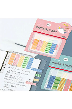 Mavi Temalı 4 Dizayn Index Sticker • Memopad • Sticky Note (GGK-PC056)