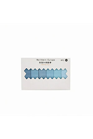 Mavi Temalı 6 Renkli Washi Bant • Sticky Note (GGK-PAX001)