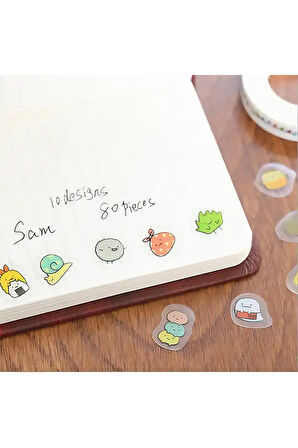 Kediler Temalı 80 Adet Sticker Seti • Bullet Journal (GGK-DB014)
