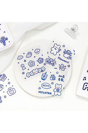 Bear Village Temalı 100 Yaprak 4 Bölmeli Sticker Seti • Bullet Journal (GGK-DZ068)