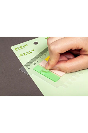 Armoni 10 Renkli Cetvelli Şeffaf Pet Index • Index Sticker • Post-it • Sticky Note (GGK-P003)