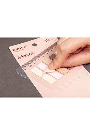 Mercan 10 Renkli Cetvelli Şeffaf Pet Index • Index Sticker • Post-it • Sticky Note (GGK-P004)