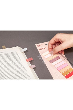 Mercan 10 Renkli Cetvelli Şeffaf Pet Index • Index Sticker • Post-it • Sticky Note (GGK-P004)