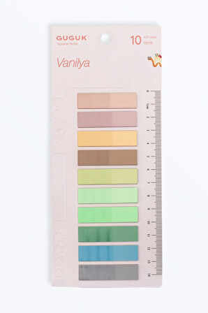 Vanilya Yuvarlak 10 Renkli Cetvelli Şeffaf Pet Index • Index Sticker • Post-it  (GGK-P005)