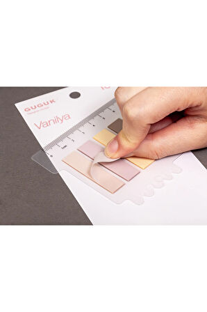 Vanilya Yuvarlak 10 Renkli Cetvelli Şeffaf Pet Index • Index Sticker • Post-it  (GGK-P005)