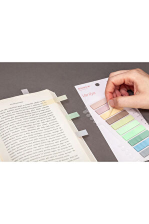 Vanilya Yuvarlak 10 Renkli Cetvelli Şeffaf Pet Index • Index Sticker • Post-it  (GGK-P005)
