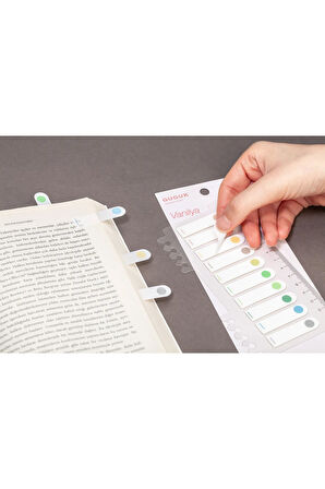 Vanilya 10 Renkli Cetvelli Şeffaf Pet Index • Index Sticker • Post-it • Sticky Note (GGK-P012)