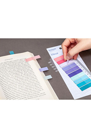 Masal 10 Renkli Cetvelli Şeffaf Pet Index • Index Sticker • Post-it • Sticky Note (GGK-P015)