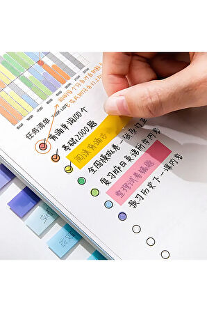 Resif 10 Renkli Cetvelli Şeffaf Pet Index • Index Sticker • Post-it • Sticky Note (GGK-P019)