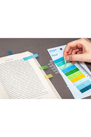 Resif 10 Renkli Cetvelli Şeffaf Pet Index • Index Sticker • Post-it • Sticky Note (GGK-P019)