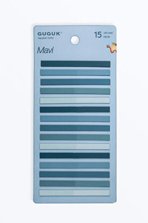 Mavi 15 Renkli Şeffaf Pet Index • Index Sticker • Post-it • Sticky Note (GGK-PI005)