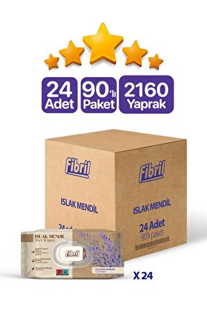 Yeni Lavanta Kokulu Islak Mendil 24x90 Paket 2160 Yaprak Doğal esans , geri dönüştürülebilir kumaş