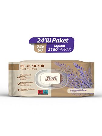 Yeni Lavanta Kokulu Islak Mendil 24x90 Paket 2160 Yaprak Doğal esans , geri dönüştürülebilir kumaş