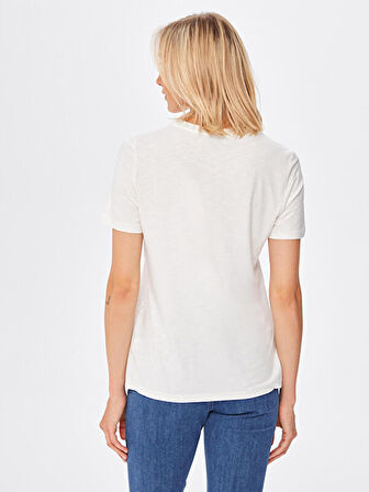 V Yaka Kısa Kollu T-Shirt 00006