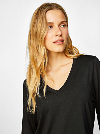 V Yaka Truvakar Kol T-Shirt 00014