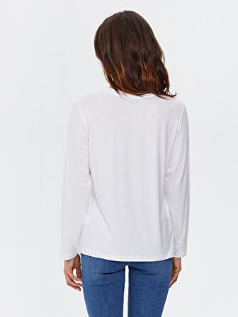 V Yaka Uzun Kol T-Shirt 00012