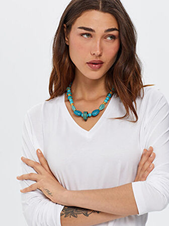 V Yaka Uzun Kol T-Shirt 00012