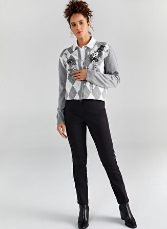 Faik Sönmez  Slim Fit  Siyah Kadın Pantolon