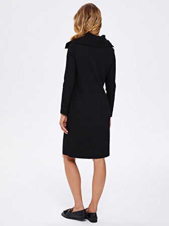 Kendinden Simli Dik Yaka Gömlek Elbise 67228