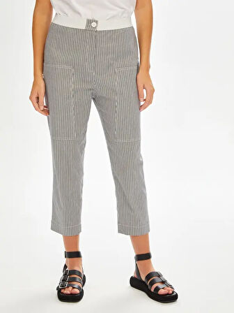 Çizgili Comfort Fit Caprı 68220