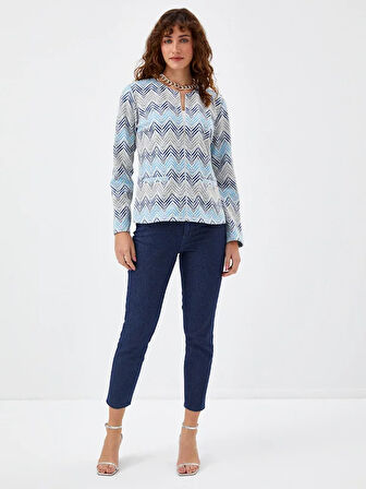 Zigzag Desen Örme Ceket 68232