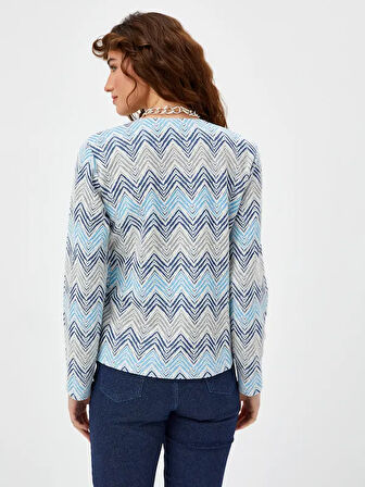 Zigzag Desen Örme Ceket 68232
