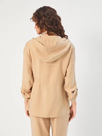 Beli Tünelli Kapişonlu Modallı Ceket 68256