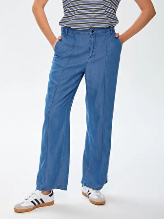 Önü Dikişli Straight Fit Liyoselli Jean Pantolon 68460