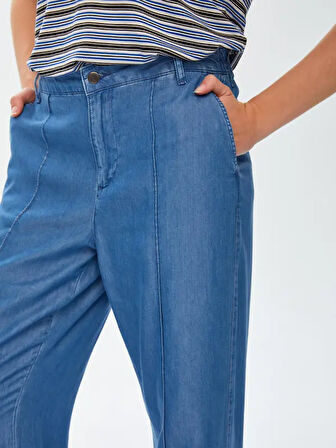 Önü Dikişli Straight Fit Liyoselli Jean Pantolon 68460