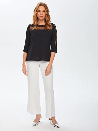 Taş Garnili 3/4 Kol Abiye Bluz 68183