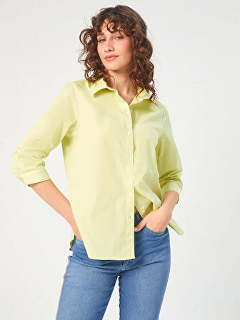 3/4 Kol Cepli Pamuk Poplin Gömlek 68398