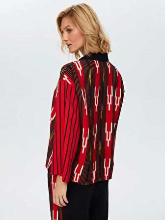 Resort Kutnu Desen Uzun Kollu Dokuma Gömlek 68799