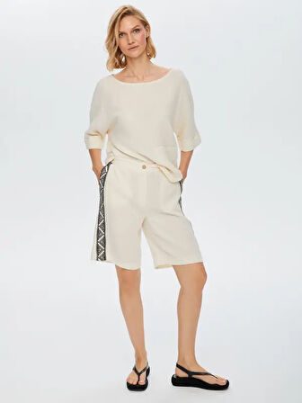 Resort Yanları Baskılı Müslin Şort 68809