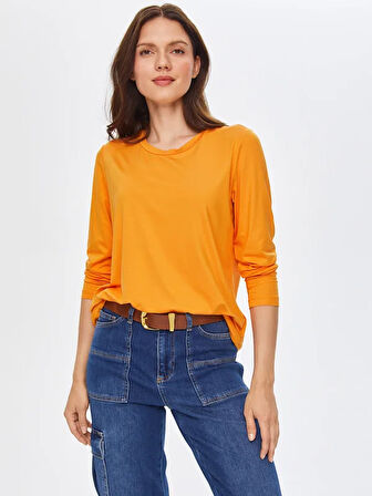 Yuvarlak Yaka Uzun Kol T-Shirt 69024