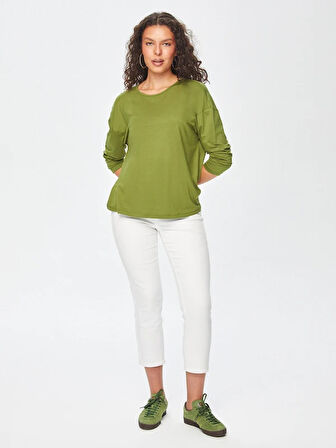 Yuvarlak Yaka Uzun Kol T-Shirt 69026