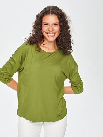 Yuvarlak Yaka Uzun Kol T-Shirt 69026