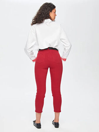 Slim Fit Coton Parça Boya Pantolon 69048