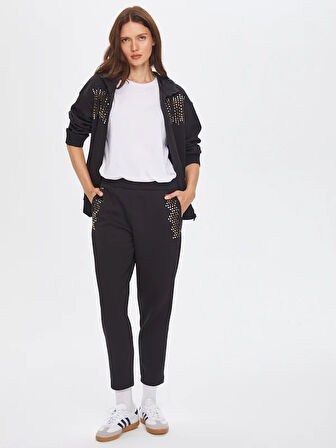 Trok Taş Detaylı Kapüşonlu Eşofman Üst 69272