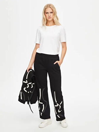 Soyut Nakış Detaylı Eşofman Alt 69249